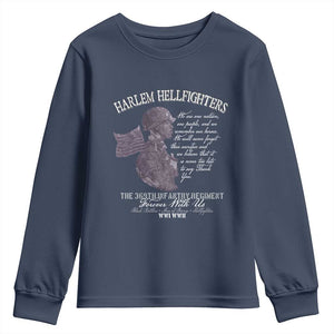 Harlem Hellfighters Tribute Youth Sweatshirt 369th Infantry Regiment Military Soldiers Vintage TS02 Navy Print Your Wear