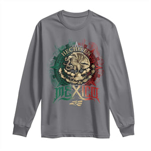 Hecho En Mexico Long Sleeve Shirt Mexican Pride Aztec Eagle TS11 Charcoal Print Your Wear