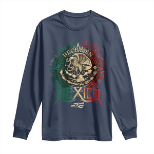 Hecho En Mexico Long Sleeve Shirt Mexican Pride Aztec Eagle TS11 Navy Print Your Wear