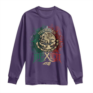 Hecho En Mexico Long Sleeve Shirt Mexican Pride Aztec Eagle TS11 Purple Print Your Wear