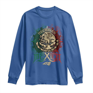 Hecho En Mexico Long Sleeve Shirt Mexican Pride Aztec Eagle TS11 Royal Blue Print Your Wear