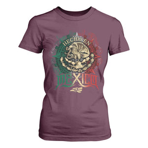 Hecho En Mexico T Shirt For Women Mexican Pride Aztec Eagle TS11 Maroon Print Your Wear