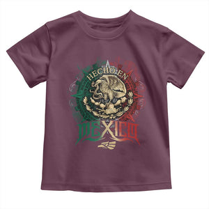 Hecho En Mexico Toddler T Shirt Mexican Pride Aztec Eagle TS11 Maroon Print Your Wear