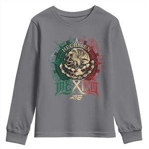 Hecho En Mexico Youth Sweatshirt Mexican Pride Aztec Eagle TS11 Charcoal Print Your Wear