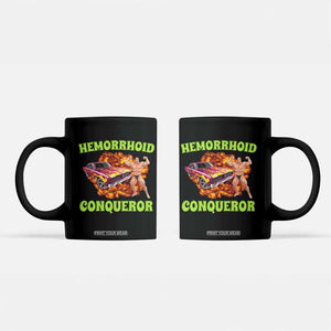 Hemorrhoid Conqueror Coffee Mug Funny Oddly Specific Dank Meme Absurd Muscle Car TS02 Black Print Your Wear