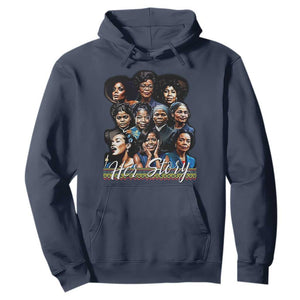 HerStory Tribute Hoodie Celebrating Legendary Black Women of History and Power TS02 Navy Print Your Wear
