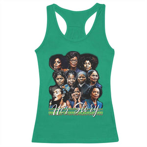 HerStory Tribute Racerback Tank Top Celebrating Legendary Black Women of History and Power TS02 Irish Green Print Your Wear