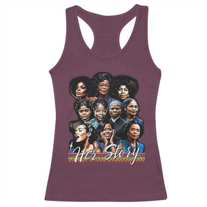 HerStory Tribute Racerback Tank Top Celebrating Legendary Black Women of History and Power TS02 Maroon Print Your Wear