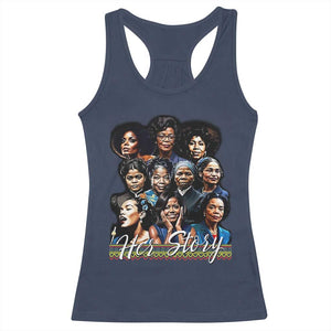 HerStory Tribute Racerback Tank Top Celebrating Legendary Black Women of History and Power TS02 Navy Print Your Wear