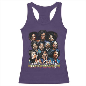 HerStory Tribute Racerback Tank Top Celebrating Legendary Black Women of History and Power TS02 Purple Print Your Wear