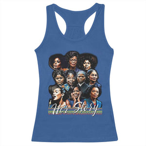HerStory Tribute Racerback Tank Top Celebrating Legendary Black Women of History and Power TS02 Royal Blue Print Your Wear