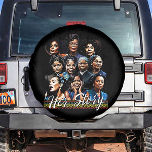 HerStory Tribute Spare Tire Cover Celebrating Legendary Black Women of History and Power TS02 No hole Black Print Your Wear
