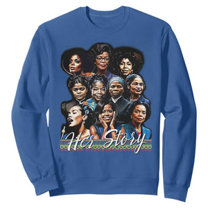 HerStory Tribute Sweatshirt Celebrating Legendary Black Women of History and Power TS02 Royal Blue Print Your Wear