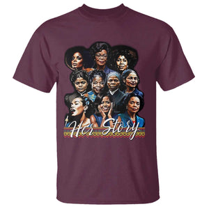 HerStory Tribute T Shirt Celebrating Legendary Black Women of History and Power TS02 Maroon Print Your Wear