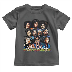 HerStory Tribute Toddler T Shirt Celebrating Legendary Black Women of History and Power TS02 Dark Heather Print Your Wear