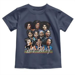 HerStory Tribute Toddler T Shirt Celebrating Legendary Black Women of History and Power TS02 Navy Print Your Wear
