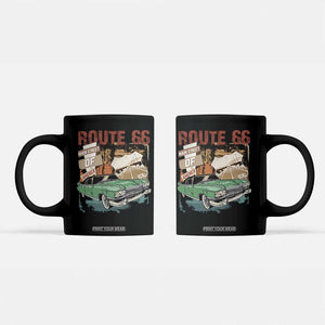 Historic Highway Mother Road 66 Coffee Mug Main Street Of America Vintage Car TS09 Black Print Your Wear
