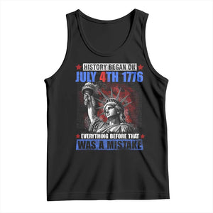 History Began July 4th 1776 Tank Top Bold Patriotic Statement Statue of Liberty TS02 Black Print Your Wear