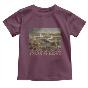 History Of Cinco De Mayo Batalla De Puebla Mexico Toddler T Shirt TS11 Maroon Print Your Wear