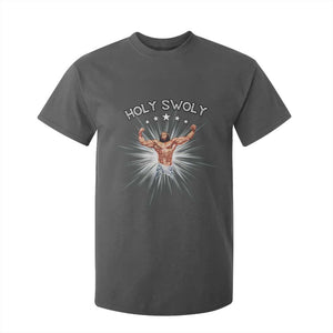 Holy Swoly T Shirt For Kid Funny Jesus Workout Motivation Bodybuilding Fitness TS02 Dark Heather Print Your Wear