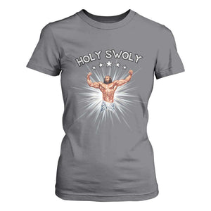 Holy Swoly T Shirt For Women Funny Jesus Workout Motivation Bodybuilding Fitness TS02 Charcoal Print Your Wear