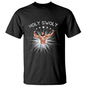 Holy Swoly T Shirt Funny Jesus Workout Motivation Bodybuilding Fitness TS02 Black Print Your Wear
