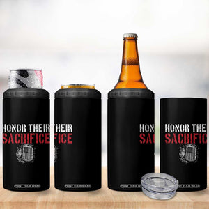 Honor Their Sacrifice 4 in 1 Can Cooler Tumbler Veteran Memorial Day Military Dog Tag TS11 Print Your Wear