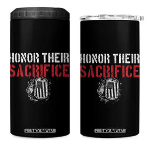 Honor Their Sacrifice 4 in 1 Can Cooler Tumbler Veteran Memorial Day Military Dog Tag TS11 One Size: 16 oz Black Print Your Wear