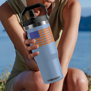 Hot Dog American Flag Flip Straw Tumbler Funny 4th Of July Patriotic Summer BBQ TS10 One Size: 30 oz Light Blue Print Your Wear