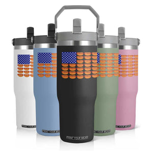 Hot Dog American Flag Flip Straw Tumbler Funny 4th Of July Patriotic Summer BBQ TS10 Print Your Wear