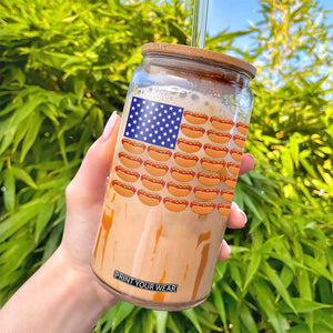 Hot Dog American Flag Glass Can Funny 4th Of July Patriotic Summer BBQ TS10 Print Your Wear