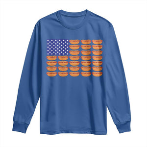 Hot Dog American Flag Long Sleeve Shirt Funny 4th Of July Patriotic Summer BBQ TS10 Royal Blue Print Your Wear