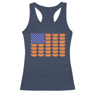 Hot Dog American Flag Racerback Tank Top Funny 4th Of July Patriotic Summer BBQ TS10 Navy Print Your Wear