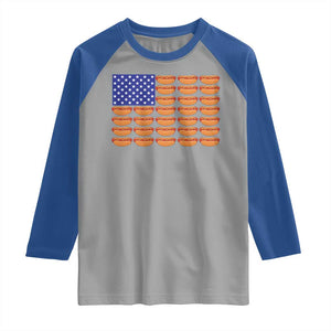 Hot Dog American Flag Raglan Shirt Funny 4th Of July Patriotic Summer BBQ TS10 Sport Gray Royal Print Your Wear