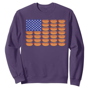 Hot Dog American Flag Sweatshirt Funny 4th Of July Patriotic Summer BBQ TS10 Purple Print Your Wear