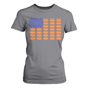 Hot Dog American Flag T Shirt For Women Funny 4th Of July Patriotic Summer BBQ TS10 Charcoal Print Your Wear