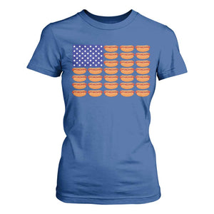 Hot Dog American Flag T Shirt For Women Funny 4th Of July Patriotic Summer BBQ TS10 Royal Blue Print Your Wear