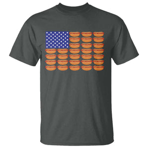 Hot Dog American Flag T Shirt Funny 4th Of July Patriotic Summer BBQ TS10 Dark Heather Print Your Wear