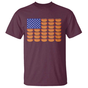 Hot Dog American Flag T Shirt Funny 4th Of July Patriotic Summer BBQ TS10 Maroon Print Your Wear