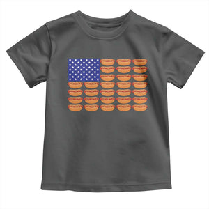 Hot Dog American Flag Toddler T Shirt Funny 4th Of July Patriotic Summer BBQ TS10 Dark Heather Print Your Wear