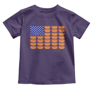 Hot Dog American Flag Toddler T Shirt Funny 4th Of July Patriotic Summer BBQ TS10 Purple Print Your Wear