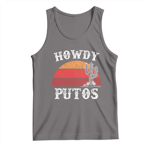 Howdy Putos Tank Top Funny Cactus Retro Vintage TS10 Deep Heather Print Your Wear