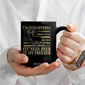 Hunting Coffee Mug I'm Into Fitness Fit'ness Deer In My Freezer Camo Flag TS10 Print Your Wear