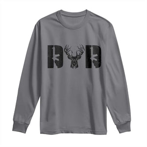 Hunting Dad Long Sleeve Shirt Fathers Day Gun Lovers Hunter Dad TS10 Charcoal Print Your Wear