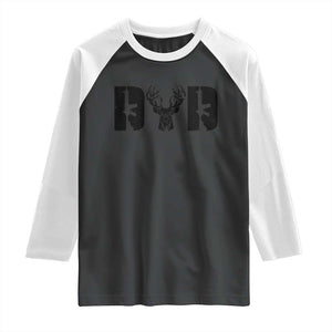 Hunting Dad Raglan Shirt Fathers Day Gun Lovers Hunter Dad TS10 Black White Print Your Wear