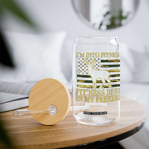 Hunting Glass Can I'm Into Fitness Fit'ness Deer In My Freezer Camo Flag TS10 Print Your Wear