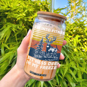 Hunting Glass Can I'm Into Fitness Fit'ness Deer In My Freezer Gift for Hunter TS10 Print Your Wear