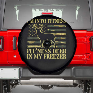 Hunting Spare Tire Cover I'm Into Fitness Fit'ness Deer In My Freezer Camo Flag TS10 Black Print Your Wear