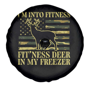 Hunting Spare Tire Cover I'm Into Fitness Fit'ness Deer In My Freezer Camo Flag TS10 Print Your Wear