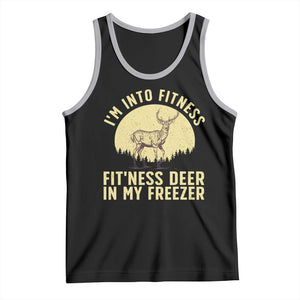 Hunting Tank Top I'm Into Fitness Fit'ness Deer In My Freezer Deer Hunter TS10 Black Athletic Heather Print Your Wear